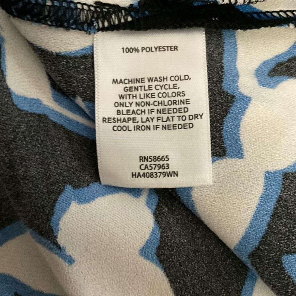 Halogen Button Down Blouse V-Neck Black White Blu… - image 4